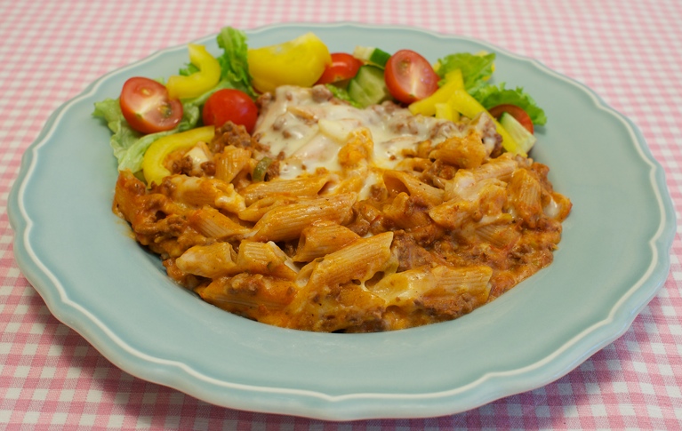Gratinerad köttfärspasta